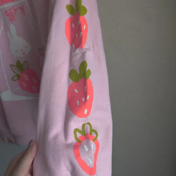 Ohmonah Strawberry Milk Bunny Sweatshirt Sweater - Picture 6 of 8